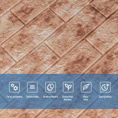 Самоклеюча 3D панель Sticker wall під цеглу Id 63 мармур червоний SW-00000035