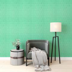 Самоклеющиеся 3D панель Sticker wall под кирпич Мятный 700x770x3мм SW-00000233