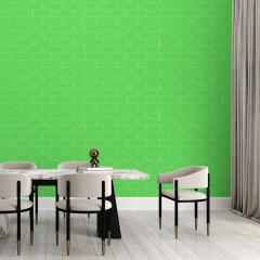 Самоклеющиеся 3D панель Sticker wall под кирпич Зеленый 700x770x3мм SW-00000639