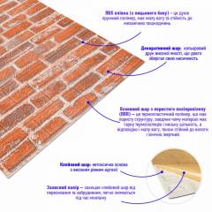 Самоклеющиеся 3D панель Sticker wall под рыжий екатеринослав кирпич SW-00001370