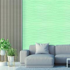 Self-adhesive 3D panel Sticker wall light green waves SW-00001327