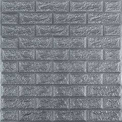 Самоклеющиеся 3D панель Sticker wall в рулоне 700мм*19,6м*2мм R017-2-20 серебро (D) SW-00002278