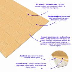 Самоклеюча 3D панель у рулоні під бежеву цеглу Sticker wall R009-3 SW-00001394