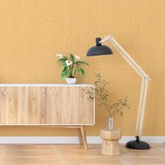 Самоклеюча 3D панель у рулоні під бежеву цеглу Sticker wall R009-3 SW-00001394