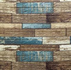Self-adhesive 3D panel Sticker wall brick effect Blue wood ID 46