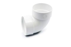 Double-coupled pipe bend 87° white 100mm RainWay
