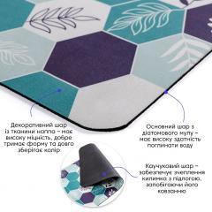 Влагопоглощающий коврик Sticker wall шестиугольники 38*58CM*3MM (D) SW-00001562