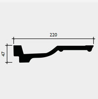 Smooth cornice Europlast 1.50.270 (flexible)