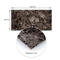 Декоративная ПВХ плита Sticker wall серый темно-серый мрамор 0,6*1,2мх3мм SW-00002271