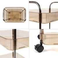 Mobile shelf Sticker wall four-tier acrylic and metal for storage beige 40*28.5*95cm SW-00002112