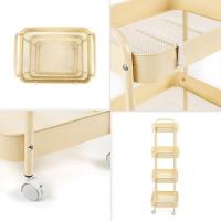 Mobile shelf Sticker wall four-tier universal made of metal cream 45*30*103cm SW-00002114