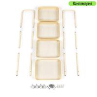 Mobile shelf Sticker wall four-tier universal made of metal cream 45*30*103cm SW-00002114