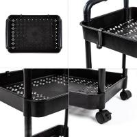 Mobile shelf Sticker wall four-tier universal plastic black 41*25*101cm SW-00002108