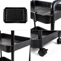 Mobile shelf Sticker wall five-tier universal plastic black 41*25*127cm SW-00002109