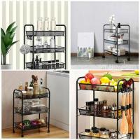 Mobile shelf Sticker wall three-tier universal made of metal black 45*27*65cm SW-00002106