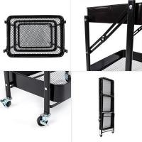 Mobile shelf Sticker wall three-tier universal made of metal black 46.5*29*77.5cm SW-00002099