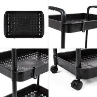 Mobile shelf Sticker wall three-tier universal plastic black 41*25*72cm SW-00002107