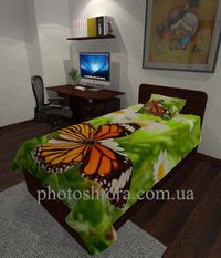 Photo blanket Butterfly and daisies
