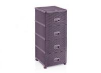 Plastic chest of drawers Sakarya Plastik 4-section, lilac 8515