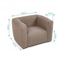 Inflatable furniture set Sticker wall sofa and 2 armchairs brown SW-00002657