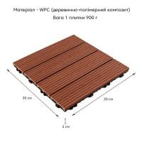 Composite tile Sticker wall WPC teak 30*30CM*2CM (D) SW-00001712