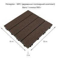 Composite tile Sticker wall WPC wenge 30*30CM*2CM (D) SW-00001709