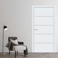 Міжкімнатні двері Оміс IDEA 01 ПГ Глуха під фарбування з фрезеруванням