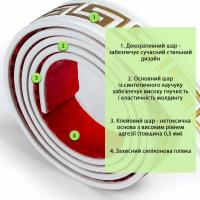 Молдинг Sticker wall 3000х50х6 мм Білий із золотом SW-00002688