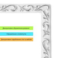 Молдинг Sticker wall 4950х20х7 мм Белый с серебром SW-00002679
