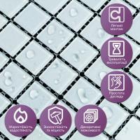 Мозаика из декоративного стекла Sticker wall белая 298х298х4,5мм SW-00002364