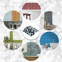 Мозаика из декоративного стекла Sticker wall черно-серая 298х298х4,5мм SW-00002369
