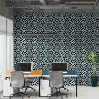 Мозаика из декоративного стекла Sticker wall черно-серая 298х298х4,5мм SW-00002369