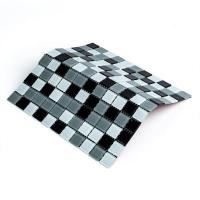 Мозаика из декоративного стекла Sticker wall черно-серая 298х298х4,5мм SW-00002369