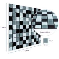 Мозаика из декоративного стекла Sticker wall черно-серая 298х298х4,5мм SW-00002369