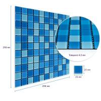 Мозаика из декоративного стекла Sticker wall голубая 298х298х4,5мм SW-00002354