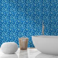 Мозаика из декоративного стекла Sticker wall голубая 298х298х4,5мм SW-00002354