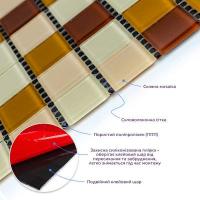 Мозаика из декоративного стекла Sticker wall коричневая 298х298х4,5мм SW-00002363