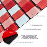 Мозаика из декоративного стекла Sticker wall красная 298х298х4,5мм SW-00002367