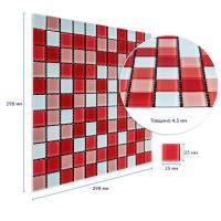 Мозаика из декоративного стекла Sticker wall красная 298х298х4,5мм SW-00002367