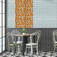 Мозаика из декоративного стекла Sticker wall оранжевая 298х298х4,5мм SW-00002365