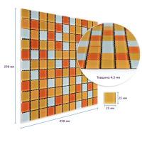 Мозаика из декоративного стекла Sticker wall оранжевая 298х298х4,5мм SW-00002365