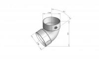 Double-coupled pipe bend 67° white 75mm RainWay