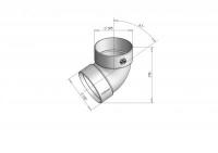 Double-coupled pipe bend 67° red 100mm RainWay