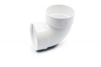 Double-coupled pipe bend 87° white 100mm RainWay