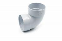 Double-coupled pipe bend 87° gray 100mm RainWay