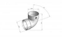 Double-coupled pipe bend 87° gray 75mm RainWay