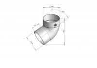 Single-joint pipe bend 67° white 100mm RainWay