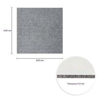 Плитка ковролиновая Sticker wall с TPR основой многоразовая серая 600х600х4мм SW-00002800