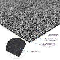 Плитка под ковролин Sticker wall без клеевого слоя 500х500х3мм Графит SW-00002709