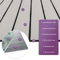 Покрытие виниловое самоклеющееся 3D рейки Sticker wall 600х600х2,8мм SW-00003242